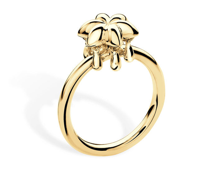 Flower Drop Ring Gold Vermeil